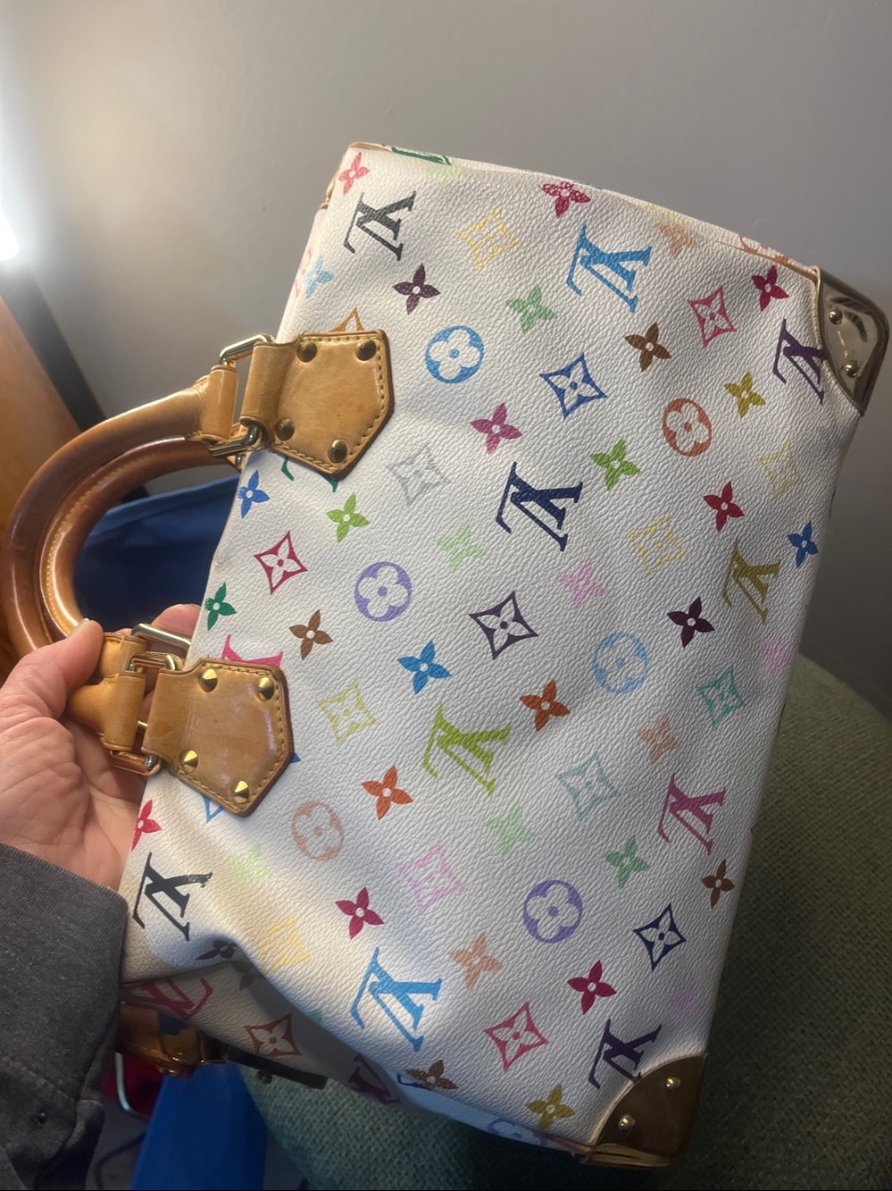 Louis Vuitton White Multicolor Monogram Canvas Speedy - Picture 15 of 17